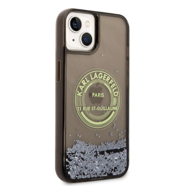 Калъф за Apple iPhone 14 Plus, Karl Lagerfeld, Liquid Glitter RSG, Черен