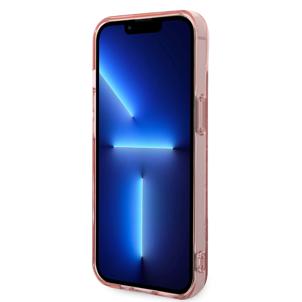 Калъф за Apple iPhone 14 Plus, Karl Lagerfeld, Monogram Stripe, Розов