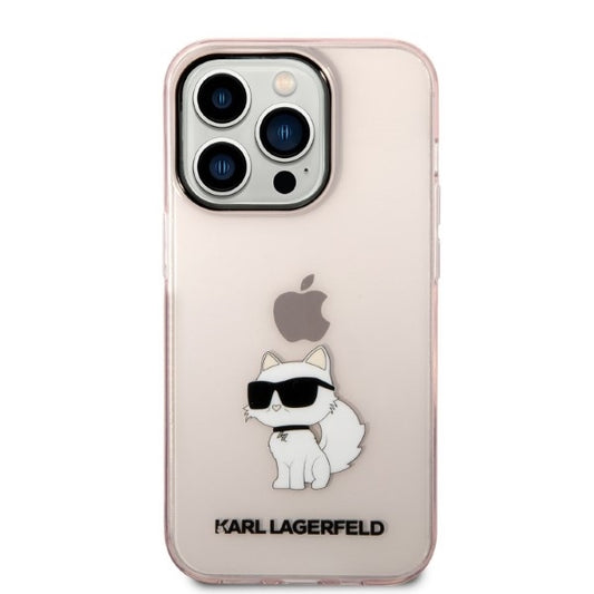 Калъф за Apple iPhone 14 Pro, Karl Lagerfeld, Ikonik Choupette, Розов