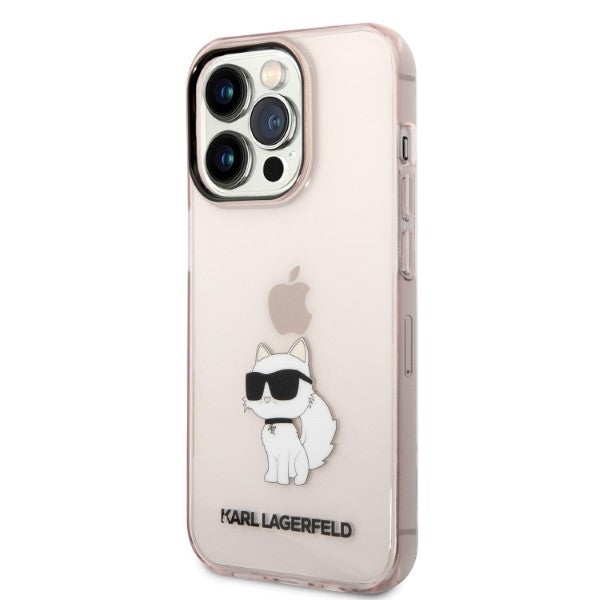 Калъф за Apple iPhone 14 Pro, Karl Lagerfeld, Ikonik Choupette, Розов