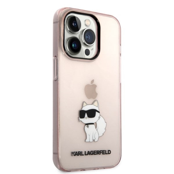 Калъф за Apple iPhone 14 Pro, Karl Lagerfeld, Ikonik Choupette, Розов