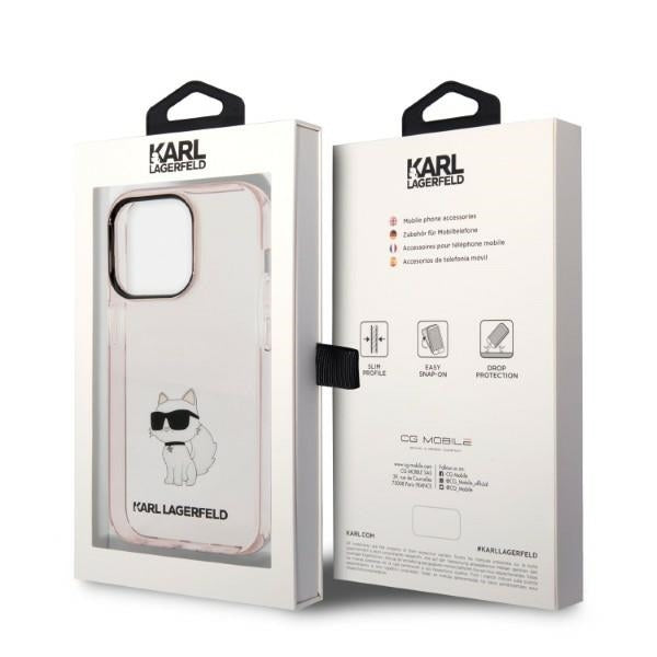 Калъф за Apple iPhone 14 Pro, Karl Lagerfeld, Ikonik Choupette, Розов
