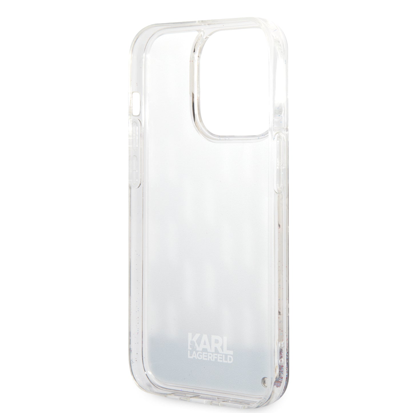 Калъф за Apple iPhone 14 Pro, Karl Lagerfeld, Liquid Glitter Monogram, Сребрист