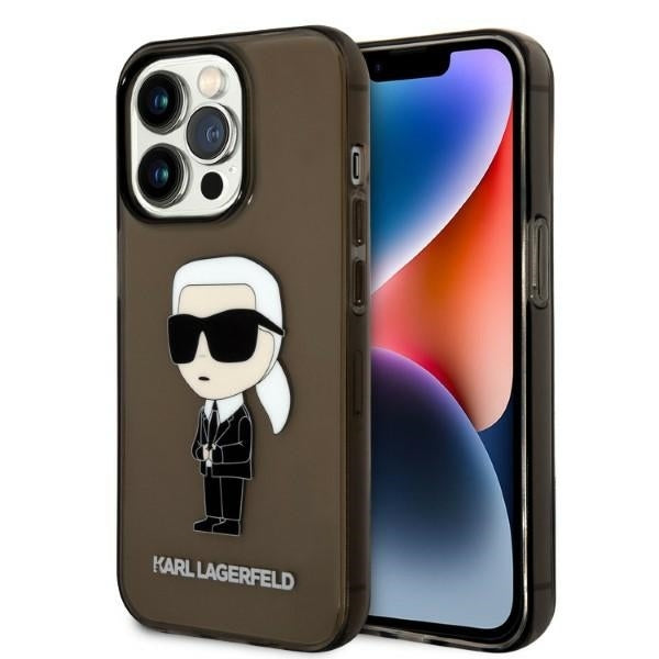 Калъф за Apple iPhone 14 Pro Max, Karl Lagerfeld, IML Ikonik NFT, Черен