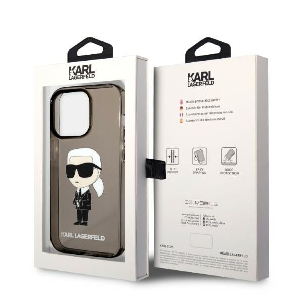 Калъф за Apple iPhone 14 Pro Max, Karl Lagerfeld, IML Ikonik NFT, Черен