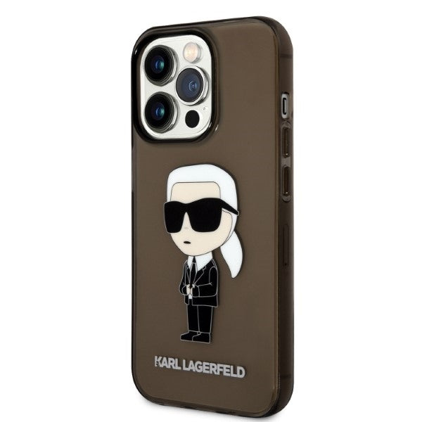 Калъф за Apple iPhone 14 Pro Max, Karl Lagerfeld, IML Ikonik NFT, Черен
