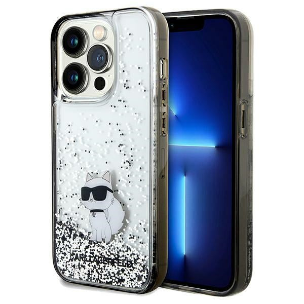 Калъф за Apple iPhone 14 Pro Max, Karl Lagerfeld, Liquid Glitter Choupette, Прозрачен