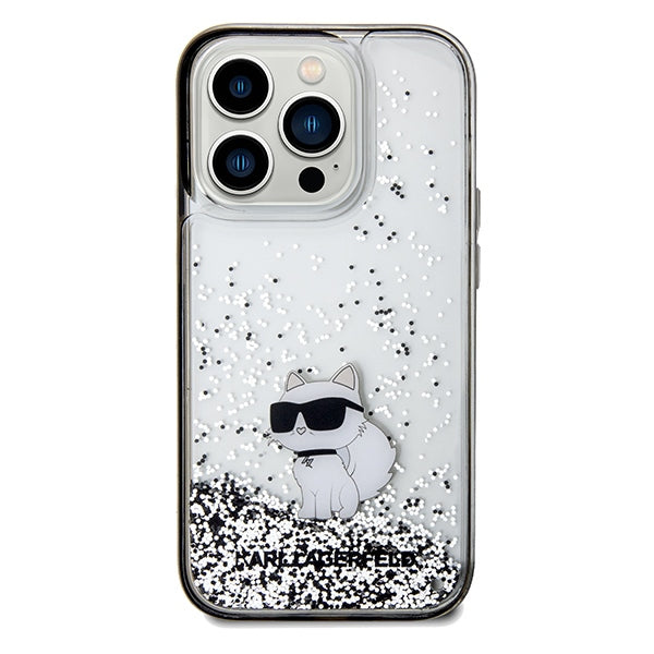 Калъф за Apple iPhone 14 Pro Max, Karl Lagerfeld, Liquid Glitter Choupette, Прозрачен