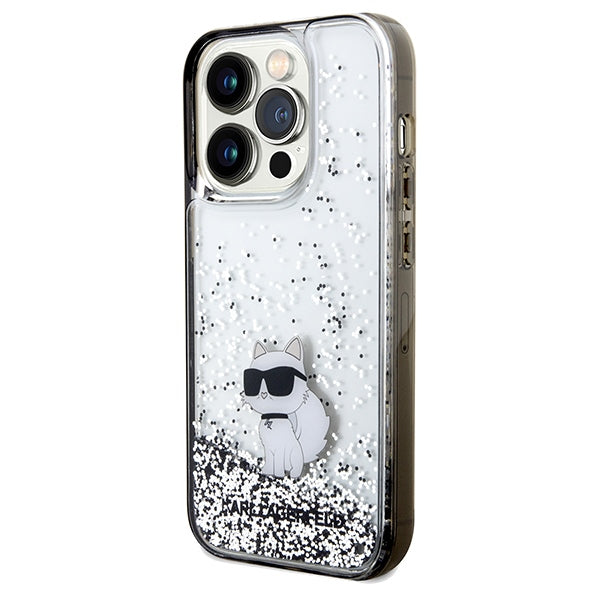 Калъф за Apple iPhone 14 Pro Max, Karl Lagerfeld, Liquid Glitter Choupette, Прозрачен