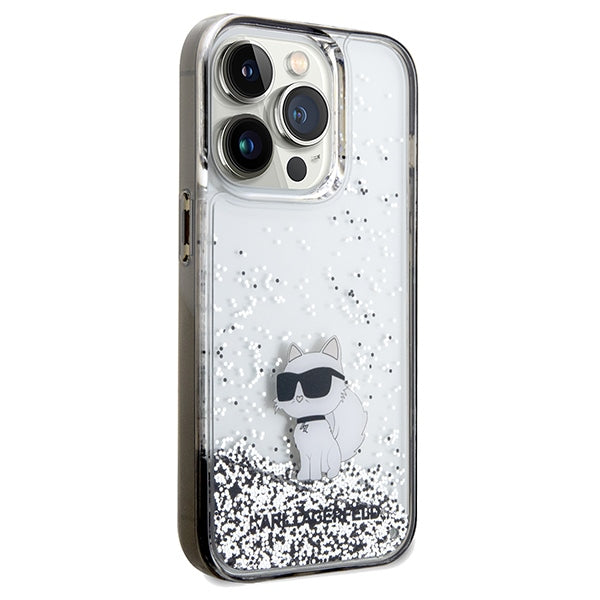 Калъф за Apple iPhone 14 Pro Max, Karl Lagerfeld, Liquid Glitter Choupette, Прозрачен