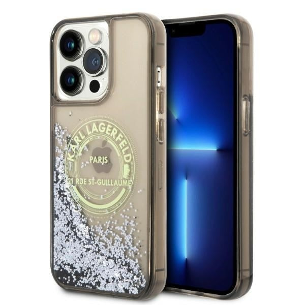 Калъф за Apple iPhone 14 Pro Max, Karl Lagerfeld, Liquid Glitter RSG, Черен