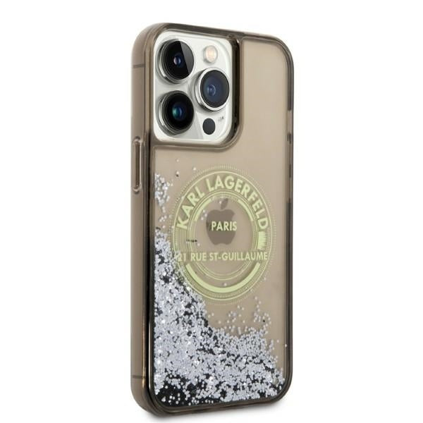 Калъф за Apple iPhone 14 Pro Max, Karl Lagerfeld, Liquid Glitter RSG, Черен
