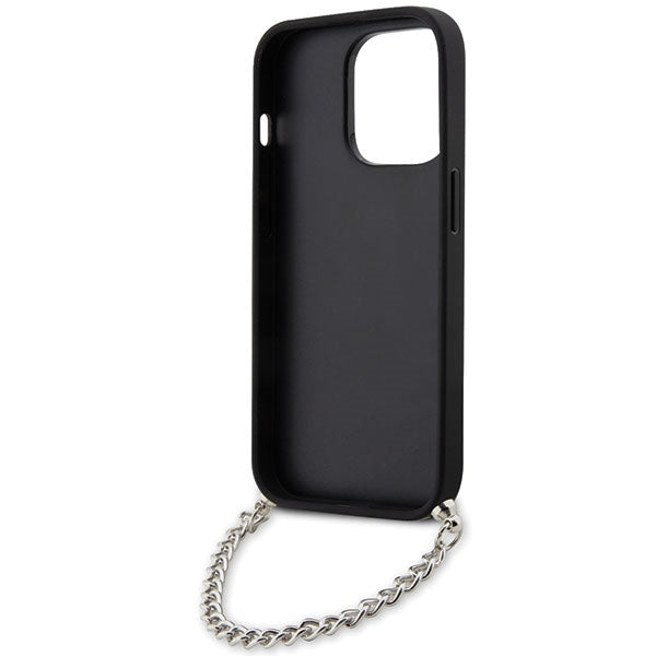 Калъф за Apple iPhone 14 Pro Max, Karl Lagerfeld, Saffiano Monogram Chain, Сребрист