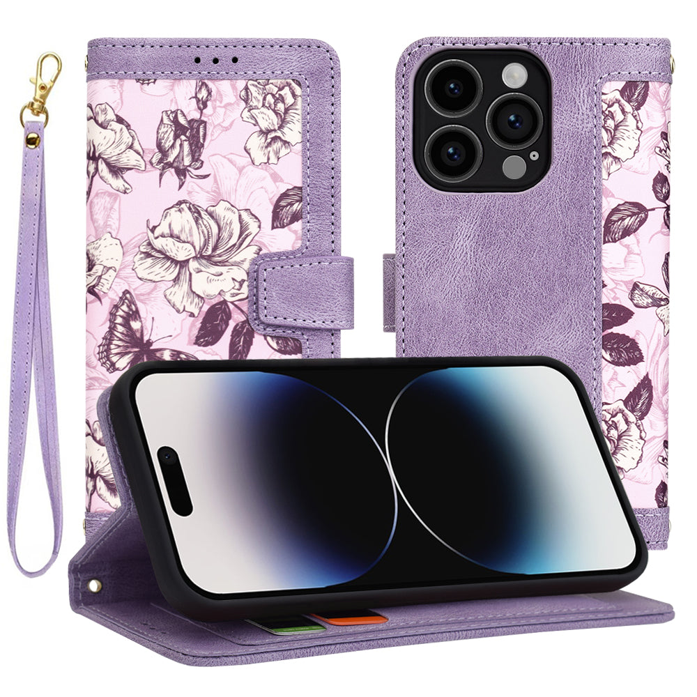 Калъф за Apple iPhone 14 Pro, Techsuit, FlipCraft, Лилав