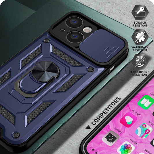 Калъф за Apple iPhone 14, Techsuit, CamShield, Син