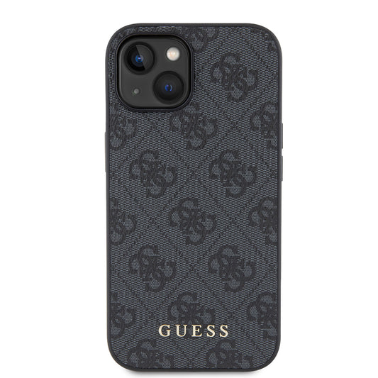 Case for Apple iPhone 15, Guess, 4G Metal Gold Logo, Grey