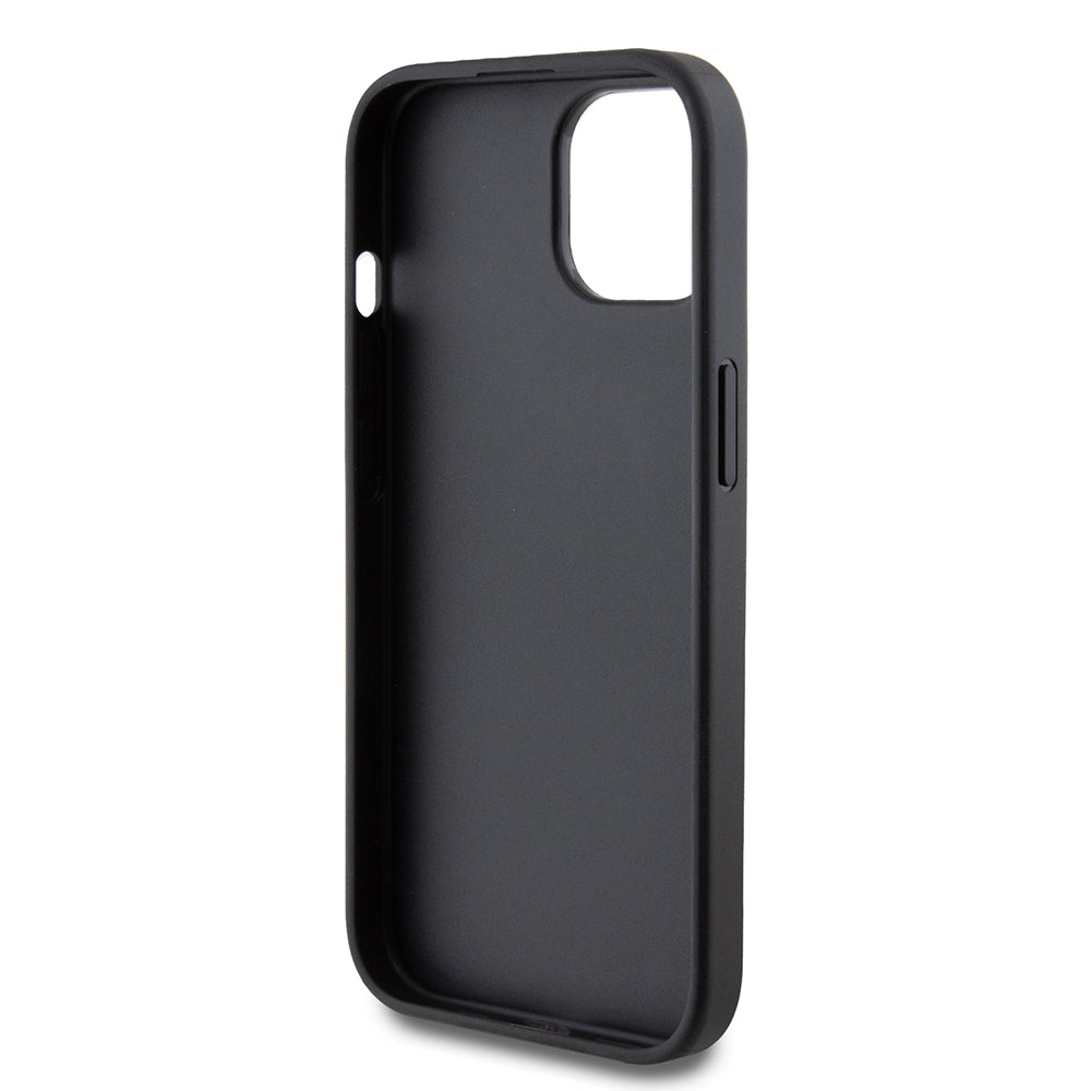 Калъф за Apple iPhone 15, Guess, 4G Metal Gold Logo, Сив
