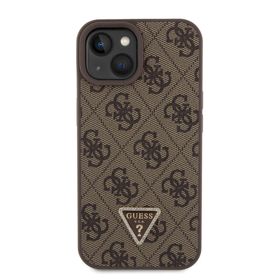Калъф за Apple iPhone 15, Guess, Crossbody 4G Metal Logo, Кафяв