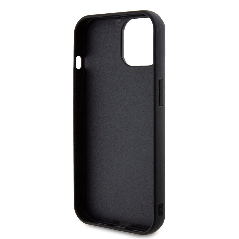Калъф за Apple iPhone 15, Guess, Quilted Metal Logo, Черен