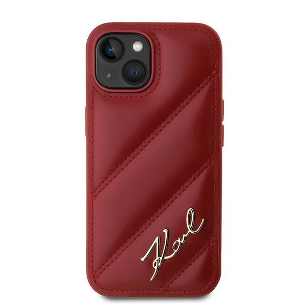 Калъф за Apple iPhone 15, Karl Lagerfeld, Diagonal Quilted Script, Rosie