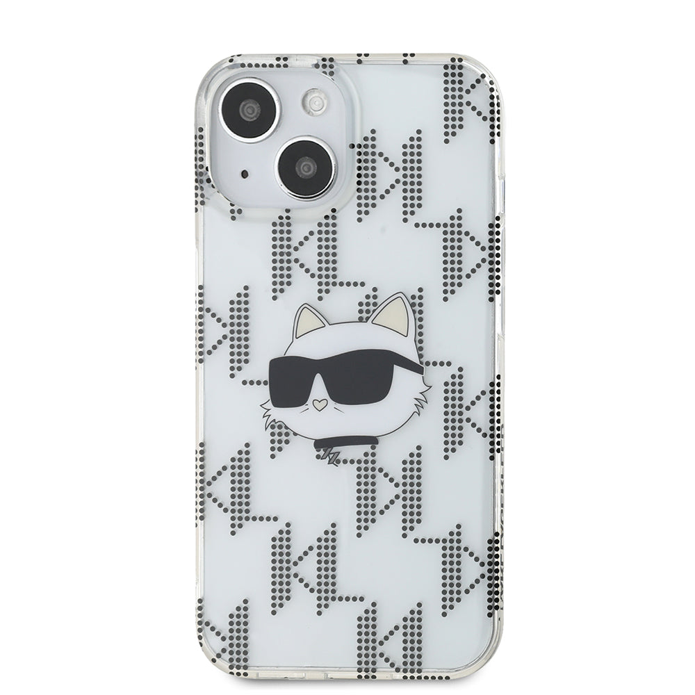Калъф за Apple iPhone 15, Karl Lagerfeld, IML Electroplated Choupette Head, Прозрачен