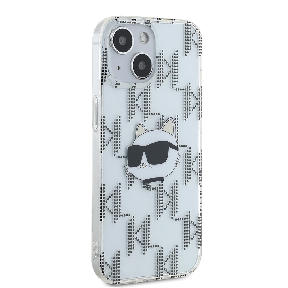 Калъф за Apple iPhone 15, Karl Lagerfeld, IML Electroplated Choupette Head, Прозрачен