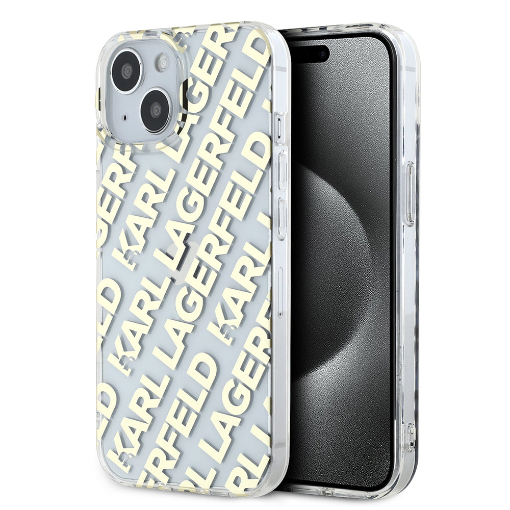 Калъф за Apple iPhone 15, Karl Lagerfeld, IML Luxury Gold Fullover Logo, Златист