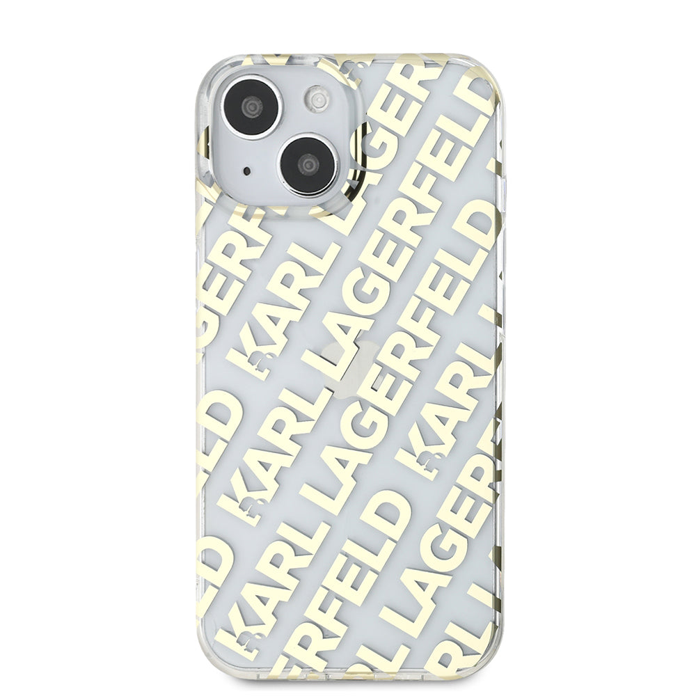 Калъф за Apple iPhone 15, Karl Lagerfeld, IML Luxury Gold Fullover Logo, Златист