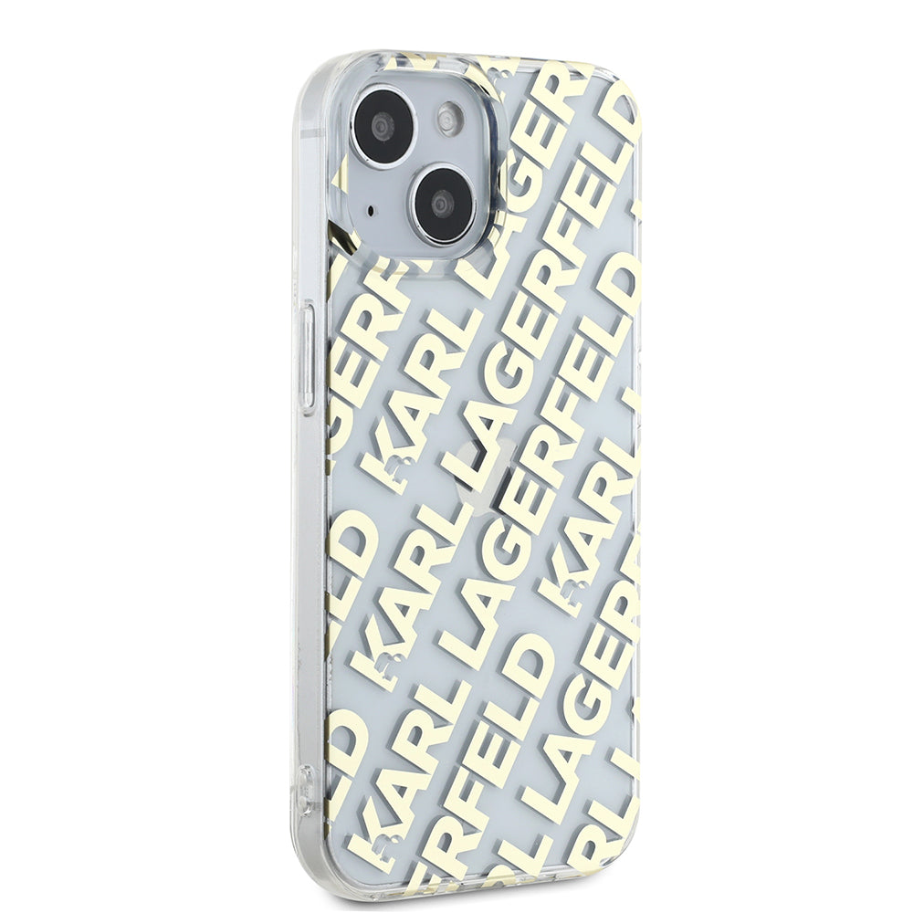 Калъф за Apple iPhone 15, Karl Lagerfeld, IML Luxury Gold Fullover Logo, Златист