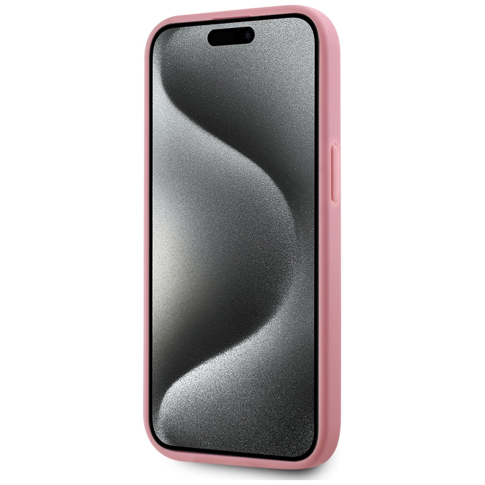 Калъф за Apple iPhone 15, Karl Lagerfeld, Metal Signature, Розов