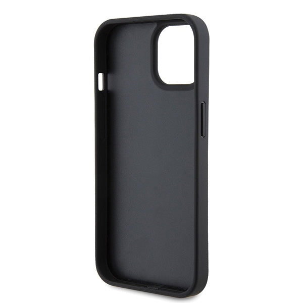 Калъф за Apple iPhone 15, Karl Lagerfeld, Monogram Hot Stamp Metal Logo, Черен
