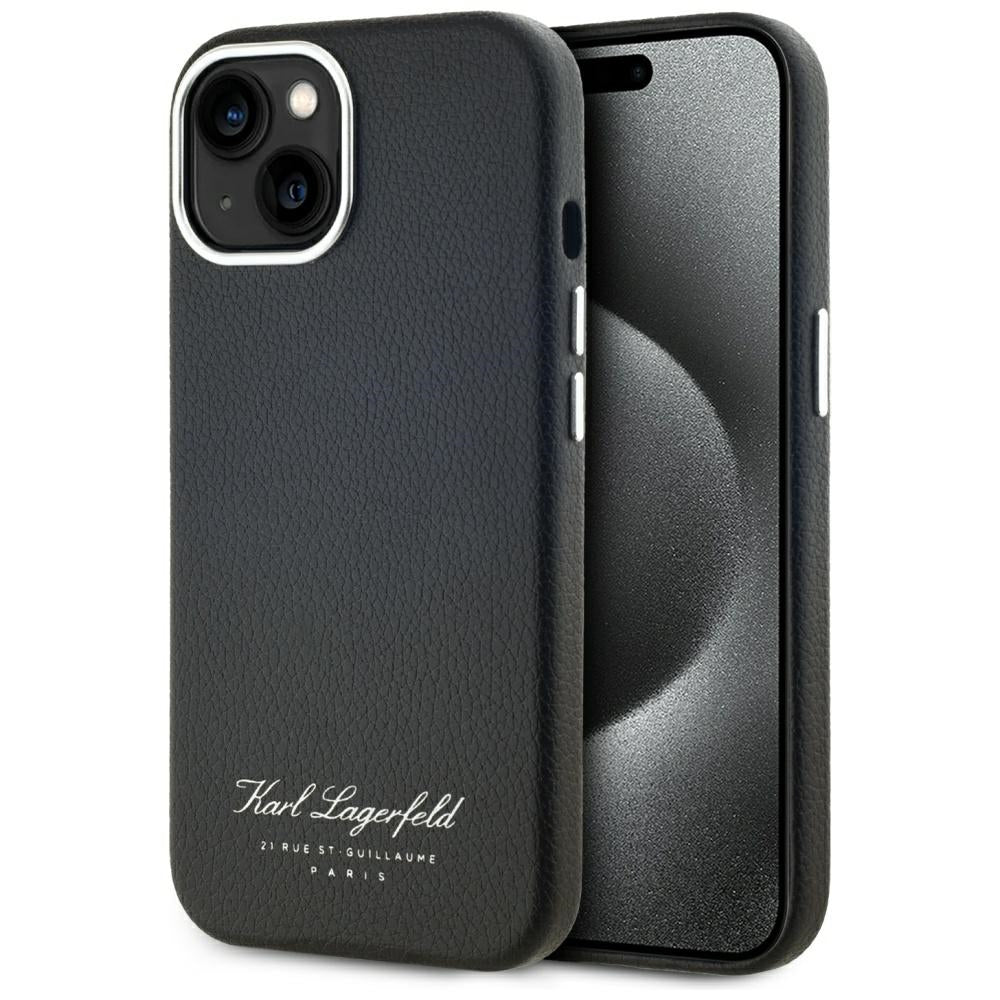 Калъф за Apple iPhone 15, Karl Lagerfeld, RSG, Черен