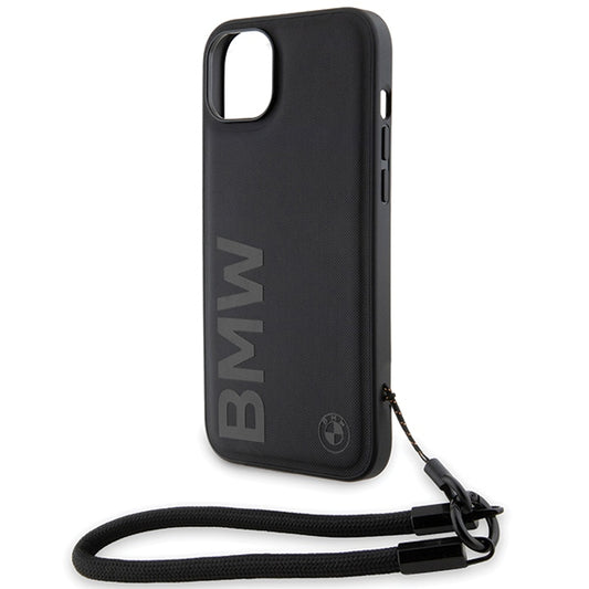 Калъф за Apple iPhone 15 Plus, BMW, Signature Wordmark Cord, Черен