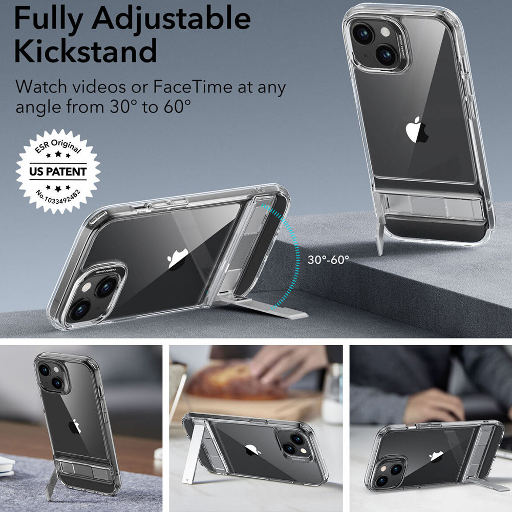 Калъф за Apple iPhone 15 Plus, ESR, Air Shield Boost Kickstand, Прозрачен