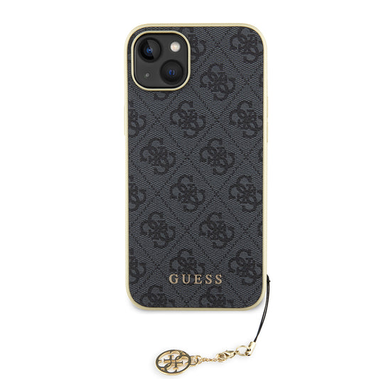Калъф за Apple iPhone 15 Plus, Guess, 4G Charm, Сив