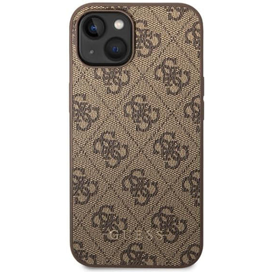 Калъф за Apple iPhone 15 Plus, Guess, 4G Metal Gold Logo, Кафяв