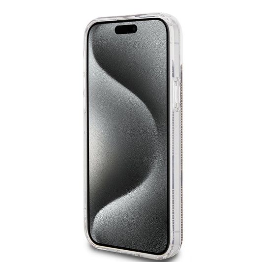 Калъф за Apple iPhone 15 Plus, Guess, IML 4G Gold Stripe, Кафяв