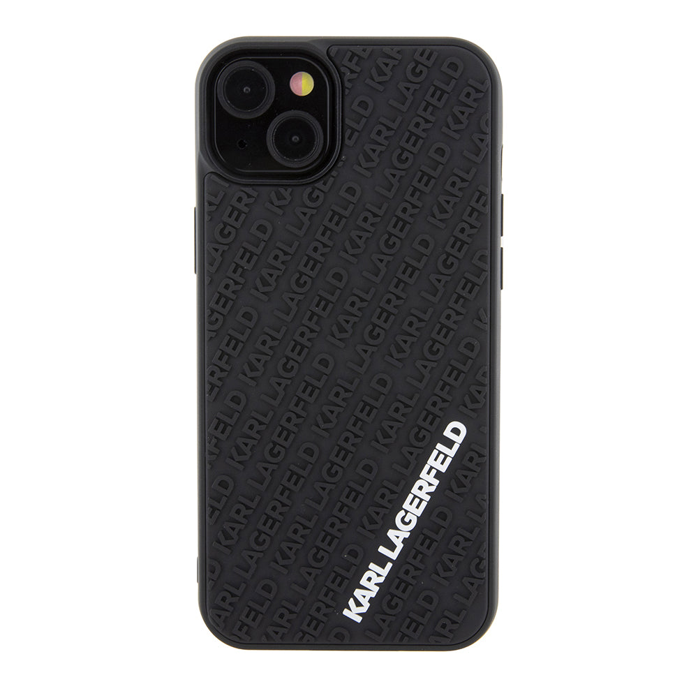 Калъф за Apple iPhone 15 Plus, Karl Lagerfeld, 3D Rubber Multi Logo, Черен