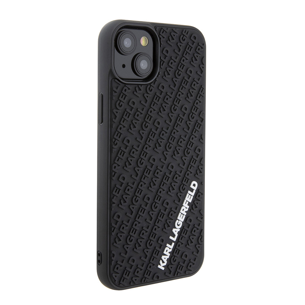 Калъф за Apple iPhone 15 Plus, Karl Lagerfeld, 3D Rubber Multi Logo, Черен