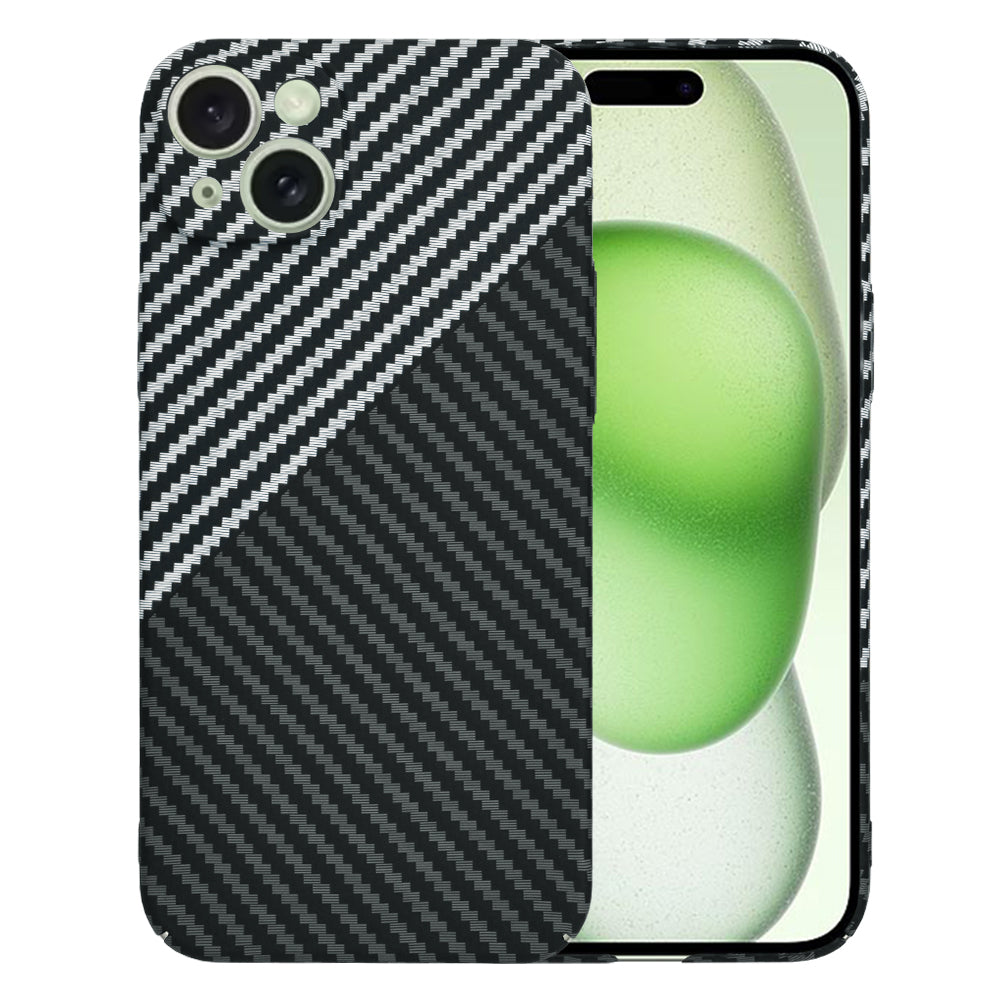 Калъф за Apple iPhone 15 Plus, Techsuit, Carbonite FiberShell, Черно Сиво