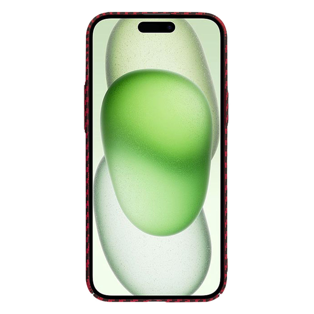 Калъф за Apple iPhone 15 Plus, Techsuit, Carbonite FiberShell, Червен