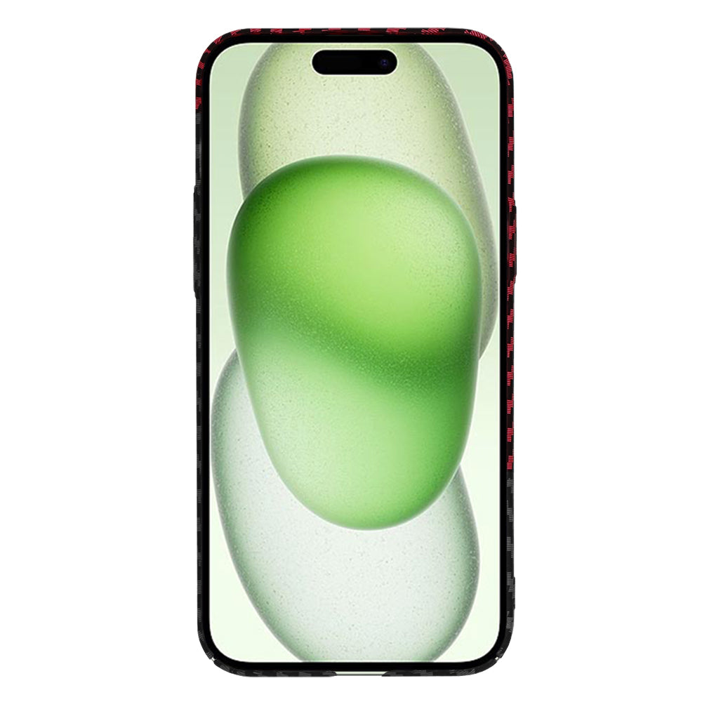 Калъф за Apple iPhone 15 Plus, Techsuit, Carbonite FiberShell, Черно Червен
