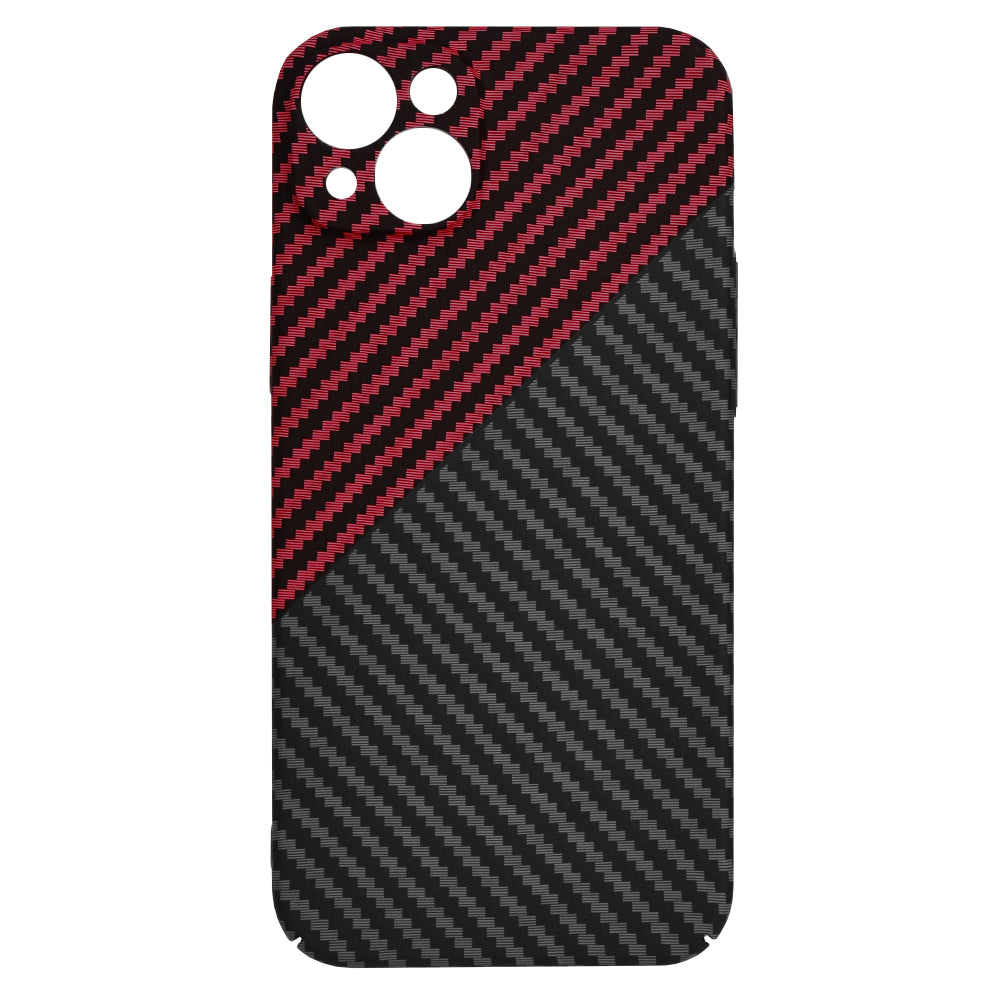 Калъф за Apple iPhone 15 Plus, Techsuit, Carbonite FiberShell, Черно Червен