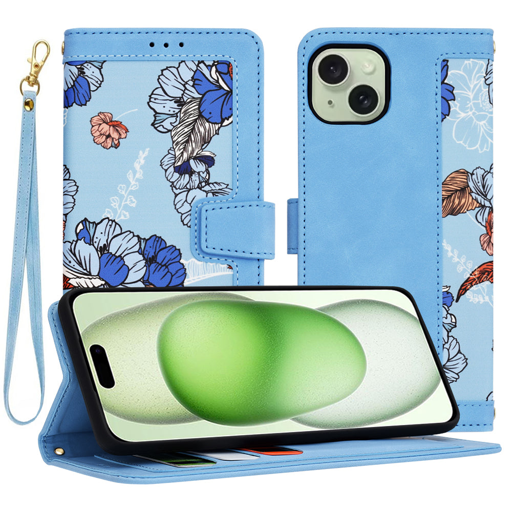 Калъф за Apple iPhone 15 Plus, Techsuit, FlipCraft, Син