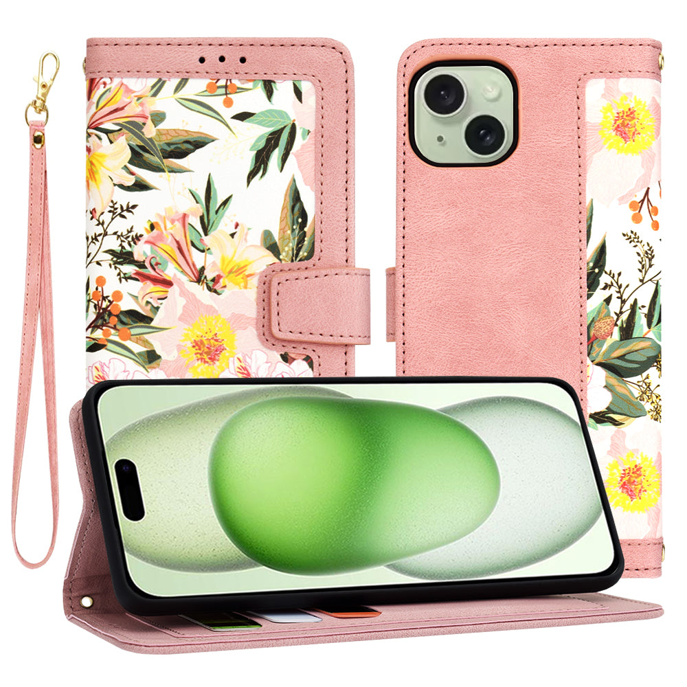Калъф за Apple iPhone 15 Plus, Techsuit, FlipCraft, Розов
