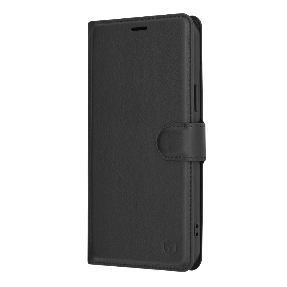 Калъф за Apple iPhone 15 Plus, Techsuit, Leather Folio, Черен