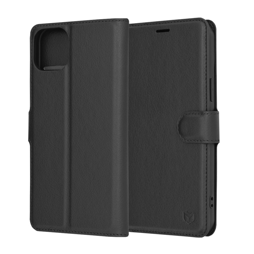 Калъф за Apple iPhone 15 Plus, Techsuit, Leather Folio, Черен