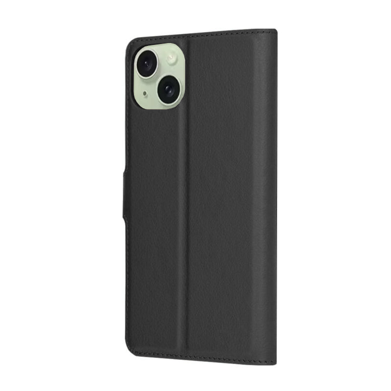 Калъф за Apple iPhone 15 Plus, Techsuit, Leather Folio, Черен