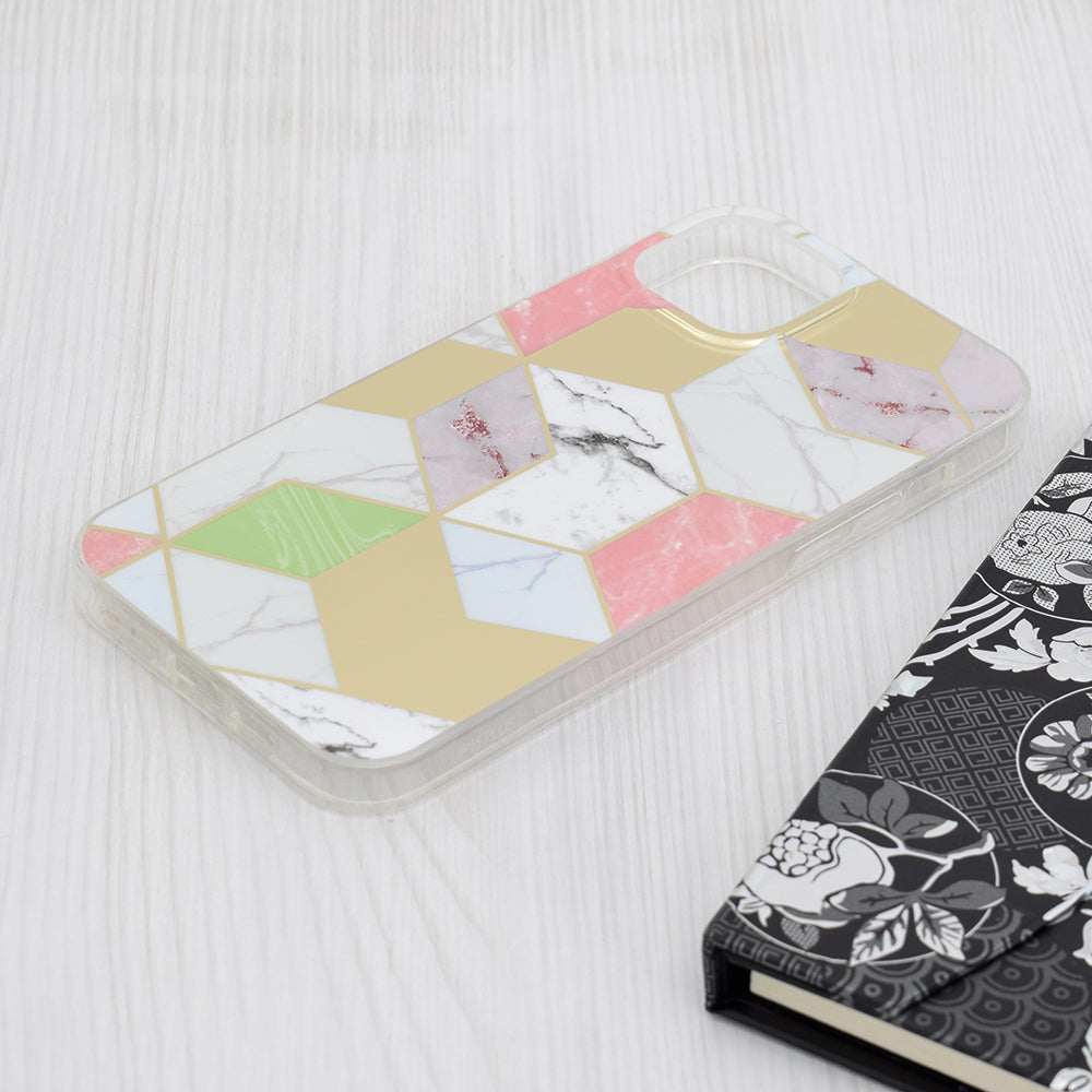 Калъф за Apple iPhone 15 Plus, Techsuit, Marble, Лилав