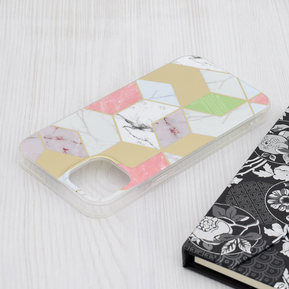 Калъф за Apple iPhone 15 Plus, Techsuit, Marble, Лилав